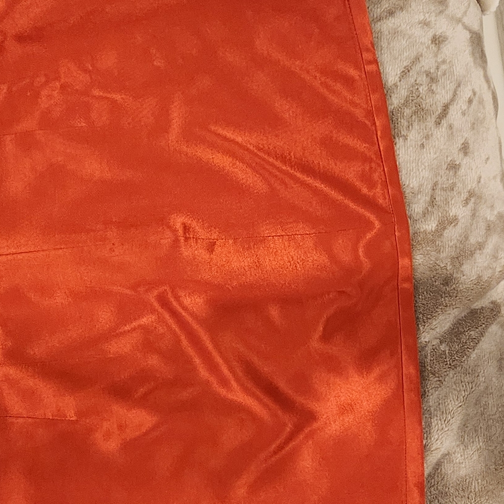 Vibrant Orange Satin Skirt